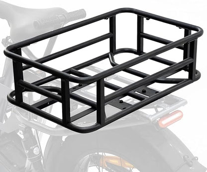 AWQM Large Ebike Basket, Waterproof Metal Electric Bicycle Basket, Quick Assemble Bike Accessories Rear Cargo Rack for Picnic, Pet, Sports