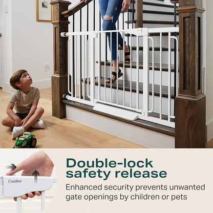 Cumbor 29.7-57" Extra Wide Baby Gate for Stairs, Mom&