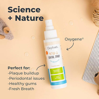 Oxyfresh Advanced Pet Dental Spray – Instant Dog and Cat Fresh Breath: Easiest No Brushing Pet Dental Solution for Dogs and Cats – Best Way to Fight Plaque, Keep Teeth &amp; Gums Healthy, 8oz.