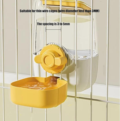 Pet Hanging Automatic Feeders Drinking Bowls，Gravity Rabbit Feeder and Water Set，Cage Cat Food Bowl Feeding Station for Puppy Kitten Chinchilla Hedgehog Guinea Pig Ferret (Blue-Pink Food)