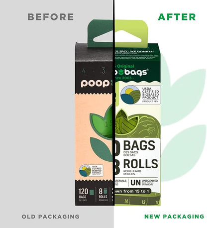 The Original Poop Bags® Dog Poop Bags Rolls – 38% Plant-Based, USDA Certified, Unscented, Leak-Proof &amp; Durable Waste Bags for Dogs, 960 Count