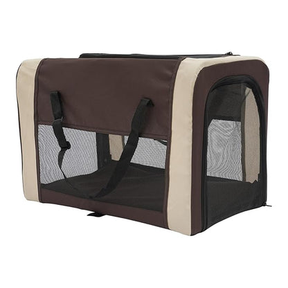 Double Pet Stroller with Detachable Carriers, Large Cat &amp; Dog Stroller with 4 Wheels, Foldable Pet Strollers Small &amp; Medium Dogs Cats 77lbs (Coffee Color)