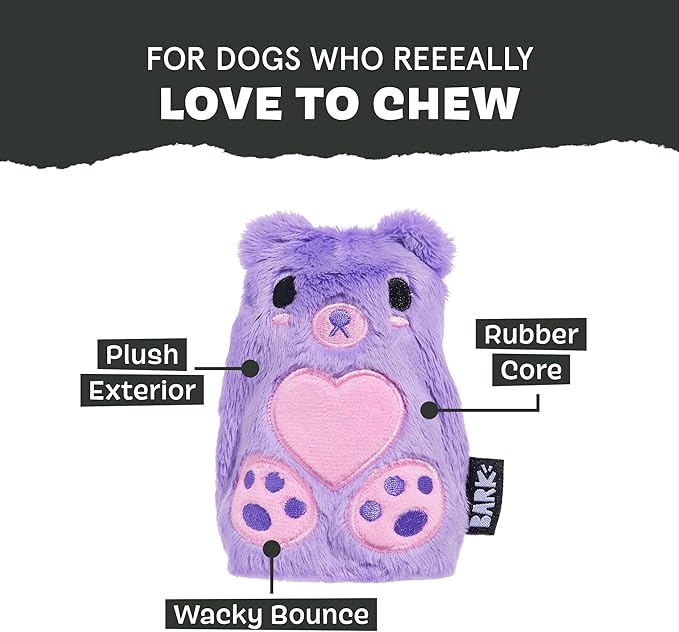 Barkbox Bear Hugger Dog Toy for Aggressive Chewers | 2-in-1 Plush &amp; Rubber Treat-Dispensing Toy for Small Dogs | Puppy Teething Toys &amp; Dog Toys to Keep Them Busy