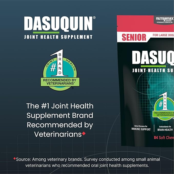 Nutramax Dasuquin Joint Health Supplement for Large Senior Dogs – for Immune Support, Skin &amp; Coat Health, and Brain Health, 84 Soft Chews