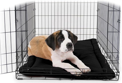 K9 Ballistics Tough Ripstop Dog Crate Pad - Durable &amp; Machine Washable with Non-Skid Bottom and 120-Day Warranty, Fits 48" Wire Crates - 47"x29" Obsidian Black