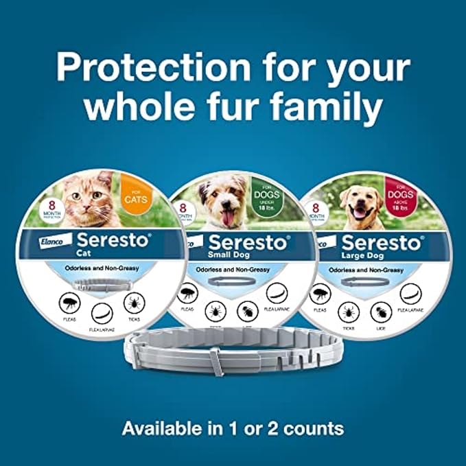 Seresto Large Dog Vet-Recommended Flea &amp; Tick Treatment &amp; Prevention Collar for Dogs Over 18 lbs. | 8 Months Protection