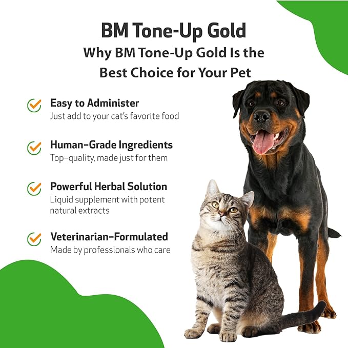Pet Wellbeing BM Tone-Up Gold for Dogs &amp; Cats - Supports Healthy Digestive Function, Solid Stools, Normal Bowel Movements, Bayberry - Veterinarian-Formulated Herbal Supplement 4 oz (118 ml)