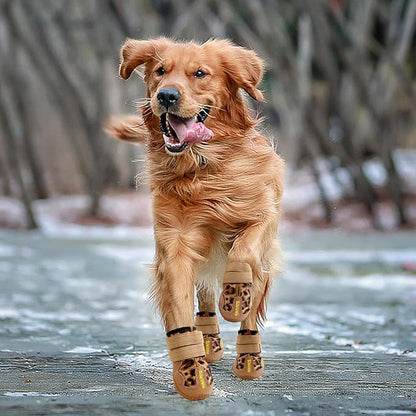 QUMY Dog Shoes for Large Dogs, Medium Dog Boots &amp; Paw Protectors for Winter Snow Day, Summer Hot Pavement, Water-Resistant in Rain Weather, Outdoor Walking, Indoor Hardfloors Skid-Resistant Sole