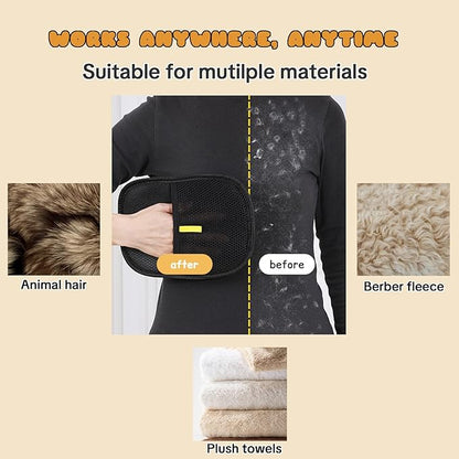 Pet Hair Removal Gloves for Cats &amp; Dogs – Reusable Grooming Glove with Static Charge to Remove Fur from Furniture, Carpet, Car Seats &amp; Clothes – Upgraded Pet Hair Remover Mitt(2PCS)