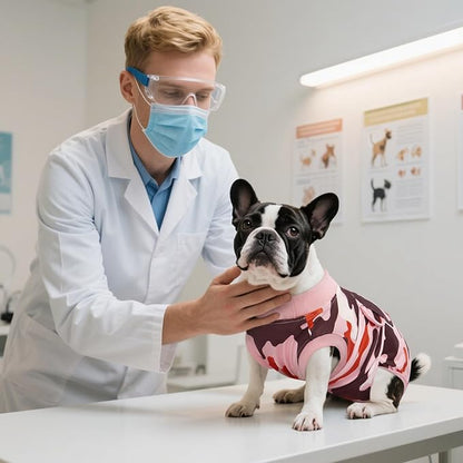 Kuoser Recovery Suit for Dogs Cats After Surgery, Professional Pet Recovery Shirt Dog Abdominal Wounds Bandages, Substitute E-Collar &amp; Cone,Prevent Licking Dog Onesies Pet Surgery Recovery Suit