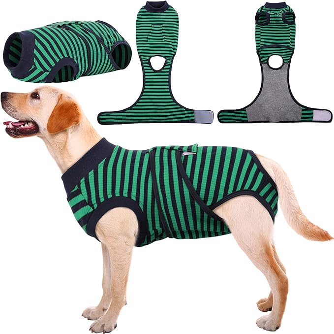 Kuoser Recovery Suit for Dogs Cats After Surgery, Professional Pet Recovery Shirt Dog Abdominal Wounds Bandages, Substitute E-Collar &amp; Cone,Prevent Licking Dog Onesies Pet Surgery Recovery Suit