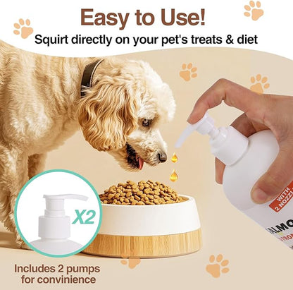 Salmon Oil for Dogs, Fish Oil for Cats, 32oz Salmon Oil for Dogs Skin and Coat Fish Oil Supplements with Vitamin D, EPA + DHA for Itchy Relief, Immune Support for Joints &amp; Heart, Dry Skin &amp; Allergies