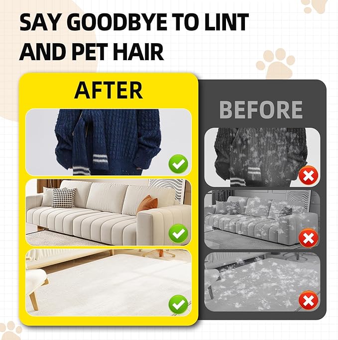 Pet Hair Remover, Reusable Electrostatic Pet Hair Remover Gloves – Double-Sided Grooming &amp; Deshedding Gloves for Cats &amp; Dogs, Pet Fur Removal for Furniture, Carpet, Couch &amp; Clothing -2 PCS