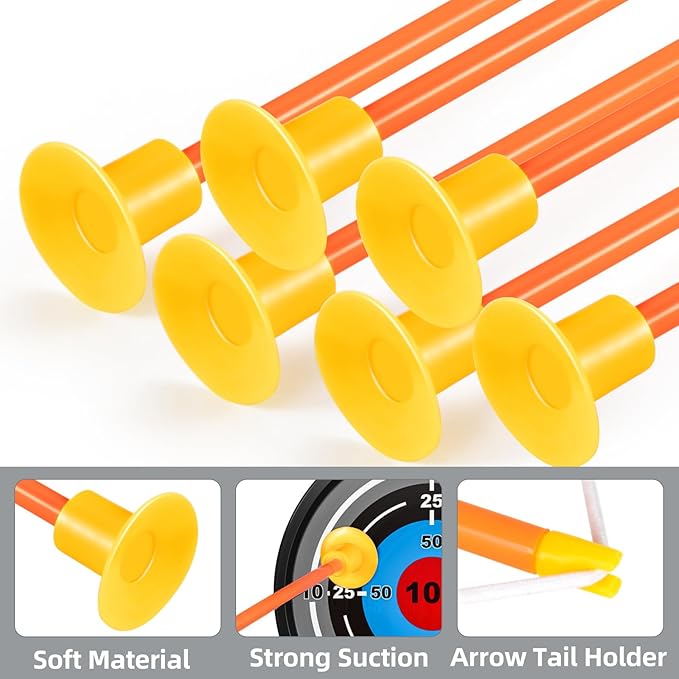 TEMI Bow and Arrow Set for Kids - Archery Toy Set - LED Light Up with Suction Cup Arrows, Target &amp; Quiver, Indoor and Outdoor Toys for Children Boys Girls