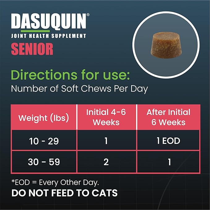 Nutramax Dasuquin Joint Health Supplement for Small to Medium Senior Dogs – for Immune Support, Skin &amp; Coat Health, and Brain Health, 84 Soft Chews