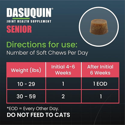 Nutramax Dasuquin Joint Health Supplement for Small to Medium Senior Dogs – for Immune Support, Skin &amp; Coat Health, and Brain Health, 84 Soft Chews