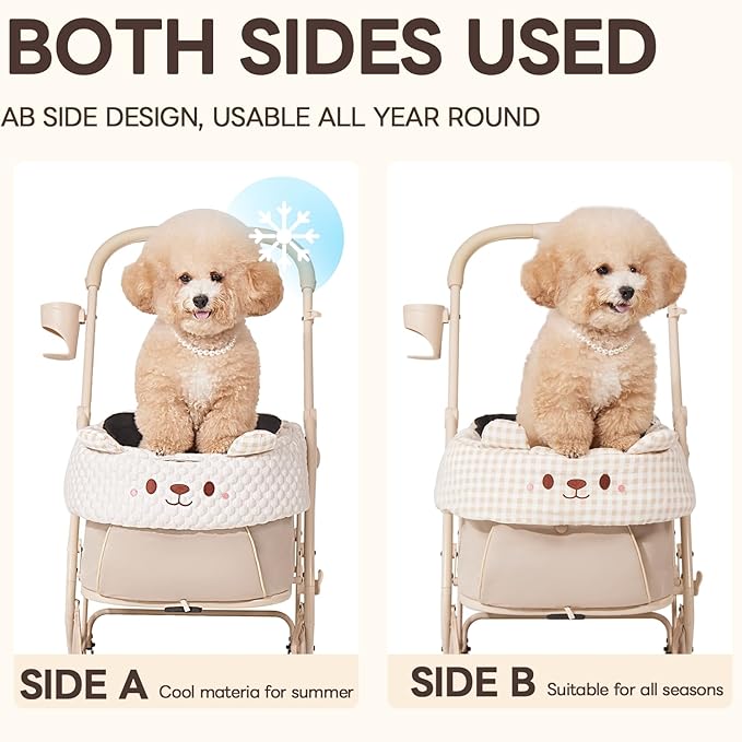 Stroller Cover for Pets, Removable &amp; Washable Dog Stroller Cushion, Cushion &amp; Cover for Dogs &amp; Cats, Blue