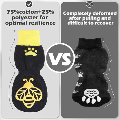 EXPAWLORER Anti Slip Dog Socks to Prevent Licking Paws, Dog Shoes for Hot Pavement, Dog Booties for Small Medium Large Senior Dogs, Traction Control Boots &amp; Paw Protectors for Hardwood Floors