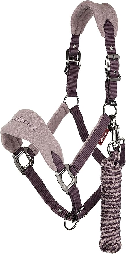 LeMieux Vogue Fleece Headcollar - Halter &amp; Leadrope - Extra Padding, Adjustable at Curb and Poll Strap