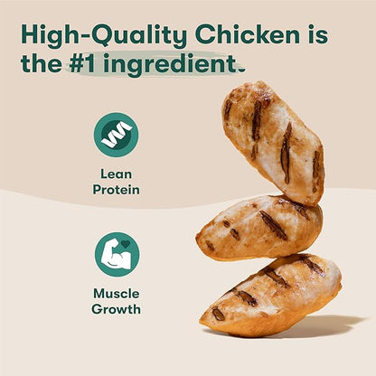 Jinx Chicken Dog Wet Food, Meal or Mix in Dog Toppers for Dry Food, Made with Real Chicken, Bone Broth &amp; Brown Rice, No Fillers, Puppy, Adult, Senior, 3oz, 8 Pack