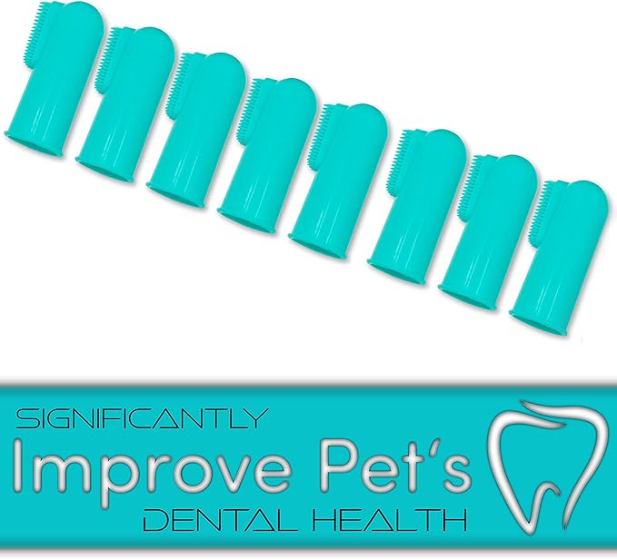 H&amp;H Pets Dog Finger Toothbrushes - Professional Pet Finger Dental Brush Set for Dogs Puppies Cats, Soft Bristles, Size Small 4 Count-Silicon