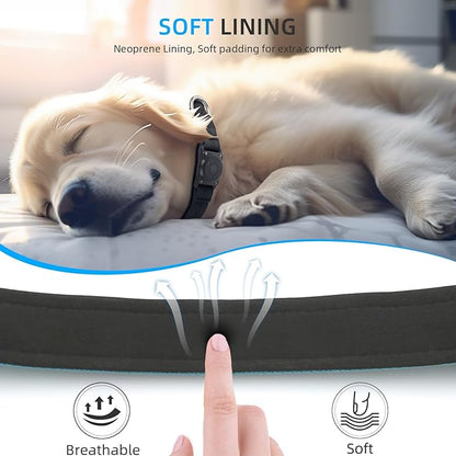 Upgraded AirTag Collar, IP68 Waterproof Holder, Reflective, Ultra-Durable, Comfortable Padded, Heavy Duty for Small to Large Dogs (XS (10.25"-13"), Blue)
