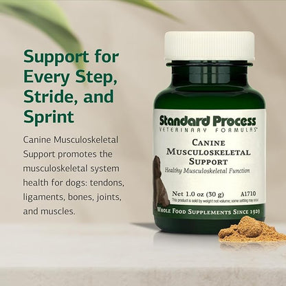 Standard Process Canine Musculoskeletal Support - Bone &amp; Joint Health Formula for Pets - Canine Musculoskeletal Support Supplement - Supplement for Dogs to Aid Joint Comfort &amp; Muscle Health - 30 g