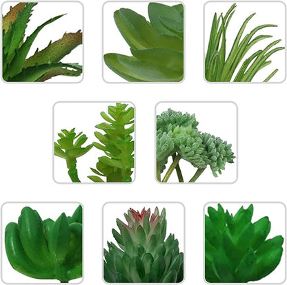 Succulents Plants Artificial, 22pcs Green Fake Succulents, Mini Faux Succulents for DIY Crafting Home Terrarium Floral Wall Garden Arrangement Office Decoration (Unpotted)