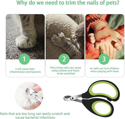 Cats &amp; Dogs Pets Nail Clippers &amp; Trimmers Rabbit Nail Clippers cat Nail Clippers for Indoor Cats cat Claw Clippers with Safety Guard Professional Grooming Tool for Cat Kitten(Green)