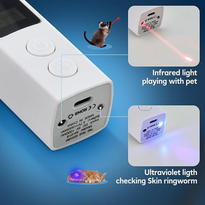 Dog Nail Grinder with 4-Speeds,Pet Claw Trimmers with 2 Modes Lighting UV, Nail Clippers for Small Medium and Large Dogs and Cats, Animal Nail Care,Grooming (White)