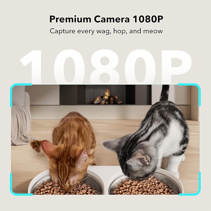 PETLIBRO Automatic Cat Feeder with Camera for Two Cats, 1080P HD Video with Night Vision, 5G WiFi Pet Feeder with Phone APP Control, 2-Way Audio for Cat &amp; Dog, Low Food &amp; Motion &amp; Sound Alerts