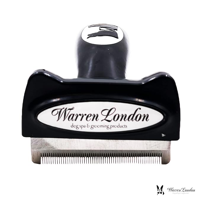 Warren London Medium Long-Hair Deshedding Brush | 2.5″ Stainless ¼″ Teeth | Breaks Up Mats &amp; Captures Loose Undercoat | For Spaniels, Aussies &amp; Mixed Breeds