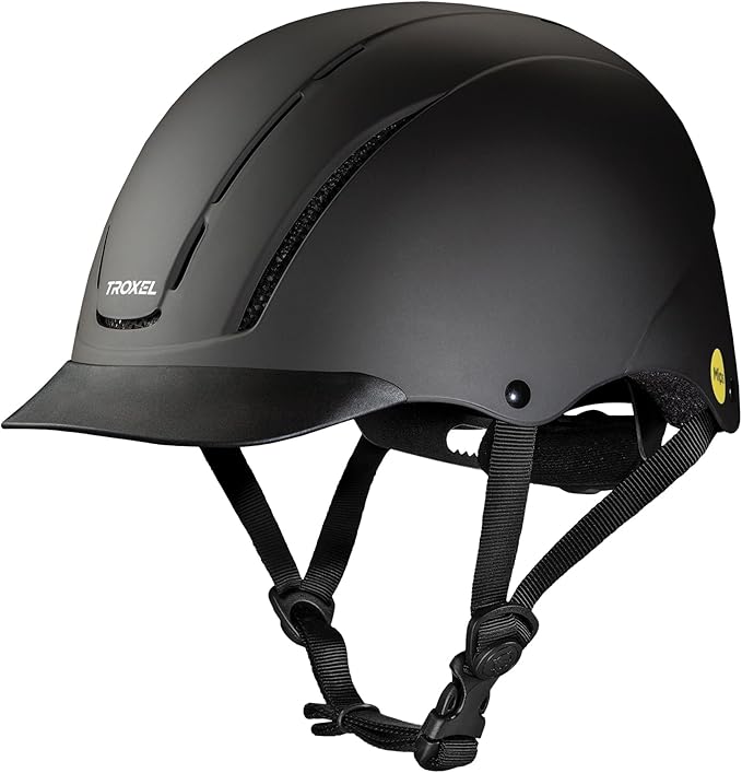 Troxel Spirit Full Coverage Horse Riding Helmet, Low-Profile &amp; Adjustable Design, Safety Horseback Riding Gear, Small (6-1/2-6-7/8), Black Duratec