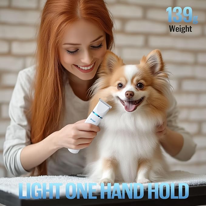 3-in-1 Dog &amp; Cat Grooming Kit - Rechargeable Cordless Pet Hair Clippers with Nail Grinder &amp; Paw Trimmer &amp; 5 Guide Combs, Low Noise Dog Clippers for Grooming Small Medium Pets