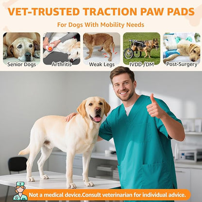 Loobani Paw Pads for Dogs Traction: Anti Slip Dog Paw Grippers for Senior Dogs Walking on Hardwood Slippery Floors - Dog Paw Protector Stickers for Prevent Licking &amp; Wound Care, Easy Using