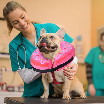 Katoggy Inflatable Dog Cone Collar for Dogs After Surgery, Soft Adjustable Blow up Donut E-Collar for Small Medium Large Dogs and Cats