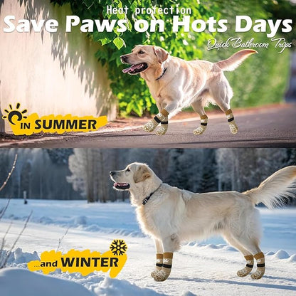 EXPAWLORER Anti Slip Dog Socks to Prevent Licking Paws, Dog Shoes for Hot Pavement, Dog Booties for Small Medium Large Senior Dogs, Traction Control Boots &amp; Paw Protectors for Hardwood Floors