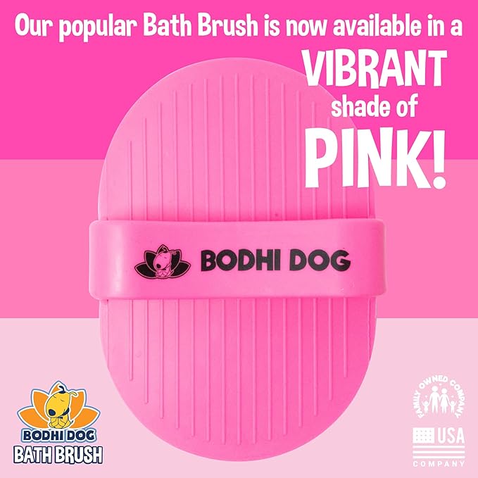 Bodhi Dog Shampoo Brush - Pet Grooming &amp; Bath Supplies for Dogs and Cats - Bath Brush for Long &amp; Short Hair - Premium Scrubber for Shower, Bathing &amp; Massage (Two Pack, Pink)