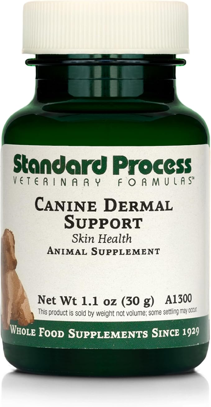 Standard Process Canine Dermal Support - Skin &amp; Adrenal Gland Support Supplement - Comprehensive Skin Health Support Supplement for Dogs - Daily Immune &amp; Liver Support Powder - 30 g
