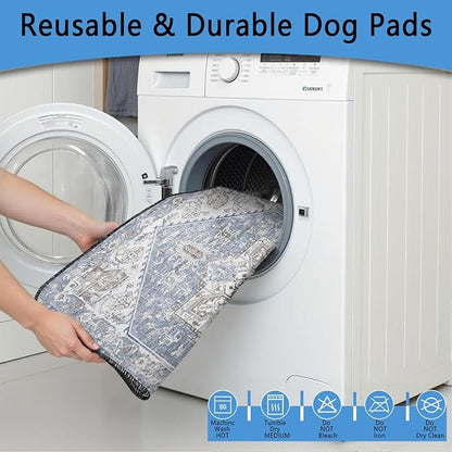 Washable Pee Pads for Dogs 2 Pack, Absorbent Reusable Puppy Pads Waterproof, Leakproof &amp; Non-Slip Whelping Pad, Potty Training Pads for Dogs Playpen Mat 48x48