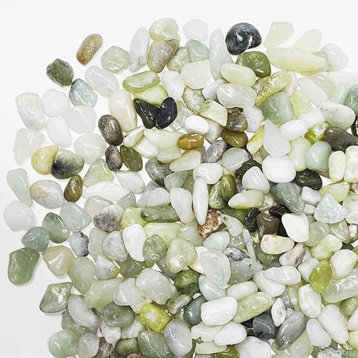 5LB Succulent and Cactus Pebbles, 1/5 Inch Jade Pebbles for Indoor Plants, Decorative Gravel for Vases, Bamboo, Succulent, Terrarium, Crafts, Cactus