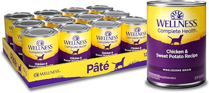 Wellness Complete Health Natural Wet Canned Dog Food, Chicken &amp; Sweet Potato, 12.5-Ounce Can (Pack of 12)