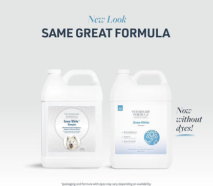 Veterinary Formula Smart Coat Complex Snow White Shampoo for Dogs and Cats, 128 Fl oz / 1 Gal – Gently Remove Stains &amp; Yellowing Without Bleach/Peroxide – Cleans, Deodorizes &amp; Brightens White Coats
