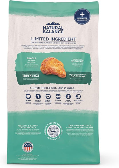 Natural Balance Limited Ingredient Adult Grain-Free Dry Dog Food, Chicken &amp; Sweet Potato Recipe, 4 Pound (Pack of 1)