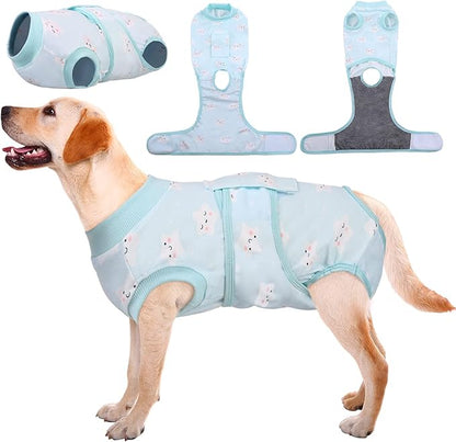 Kuoser Recovery Suit for Dogs Cats After Surgery, Professional Pet Recovery Shirt Dog Abdominal Wounds Bandages, Substitute E-Collar &amp; Cone,Prevent Licking Dog Onesies Pet Surgery Recovery Suit