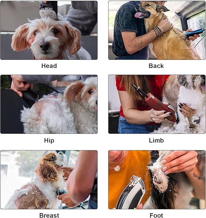 Size 7FC/5FC/4FC Detachable Pet Dog Clipper Blades, Compatible with Most Oster A5, KM Series Clippers,Made of Ceramic Blade &amp; Stainless Steel Blade4PACK 3Pack