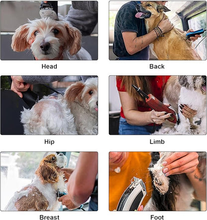 Size10/ 7FC/5FC/4FC Detachable Pet Dog Clipper Blades, Compatible with Most Oster A5, KM Series Clippers,Made of Ceramic Blade &amp; Stainless Steel Blade 5PACK