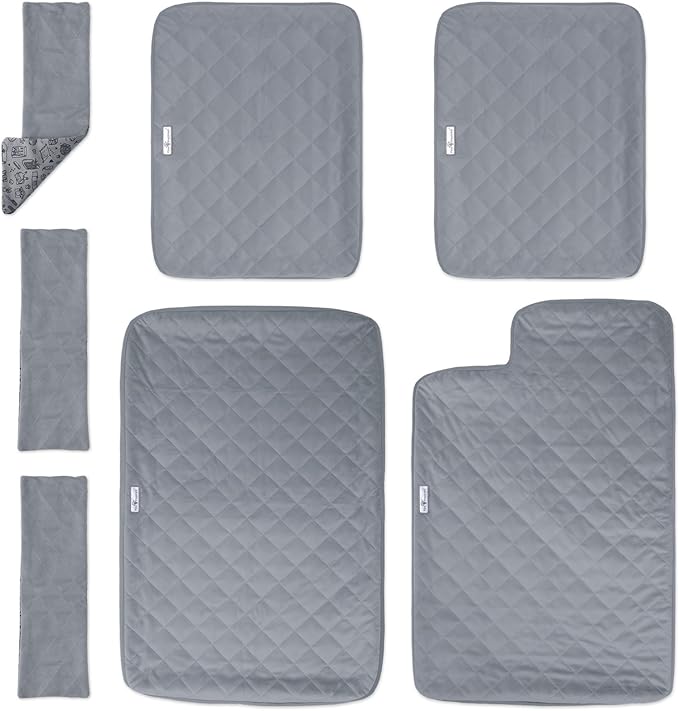 Paw Inspired Fitted Fleece Liners for Ferret Nation, Critter Nation Cage for Ferrets, Rats, Chinchillas, Hedgehogs &amp; Other Small Animals (Gray, Double Unit Set)