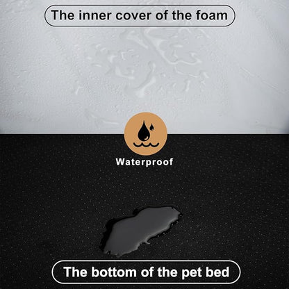 JOYELF Orthopedic Dog Bed for Extra Large Dogs, U-Shaped Foam Sofa Couch Bed, Bolster Waterproof Pet Bed with Removable Washable Cover and Nonskid Bottom for Dogs - Coffee