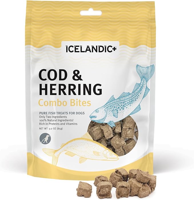 Icelandic+ Cod &amp; Herring Combo Bites Dog Treat 3.0-oz Bag